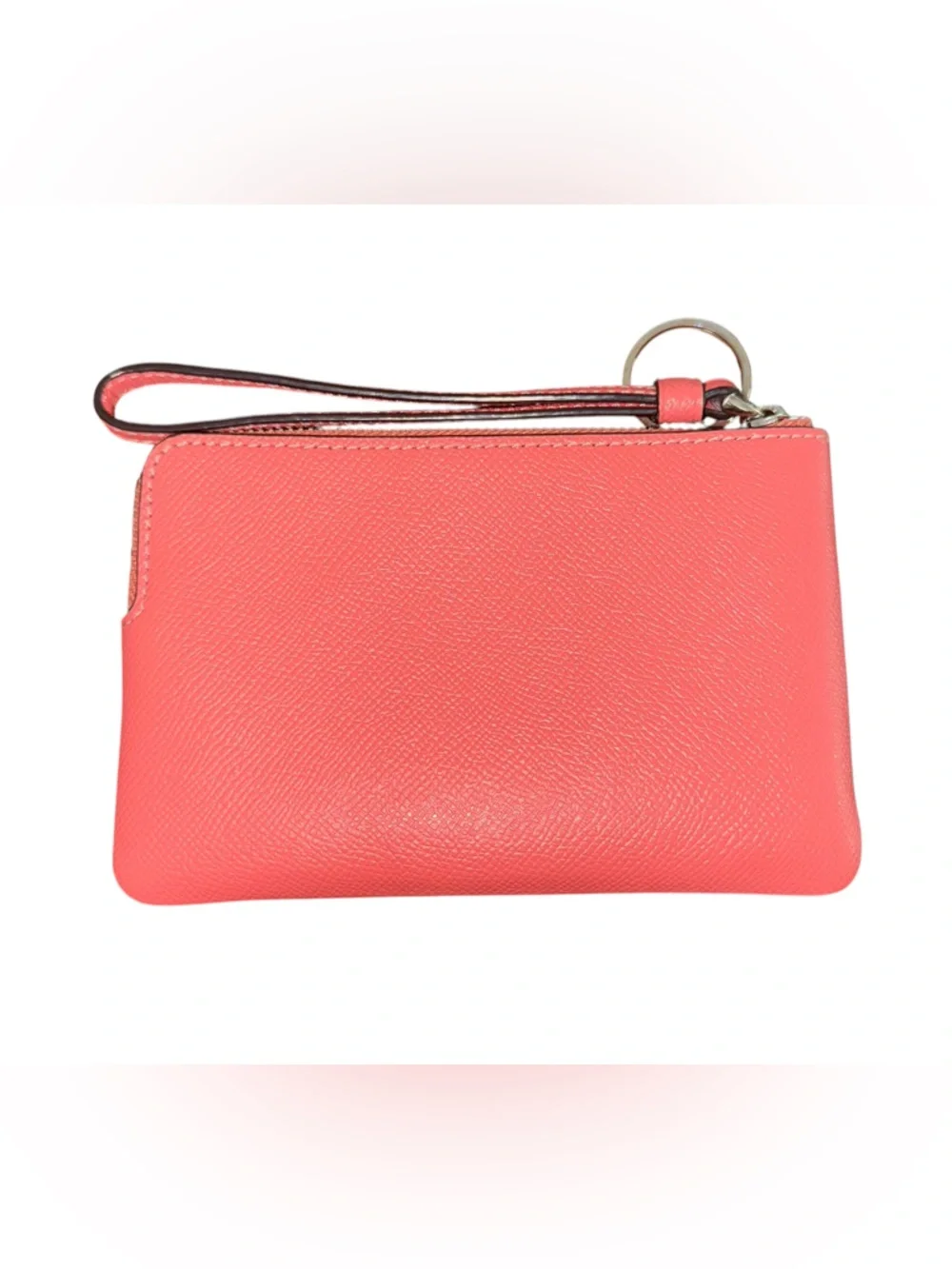 COACH ✨Coral Pink Pebbled Leather Wristlet - Picture 2 of 3